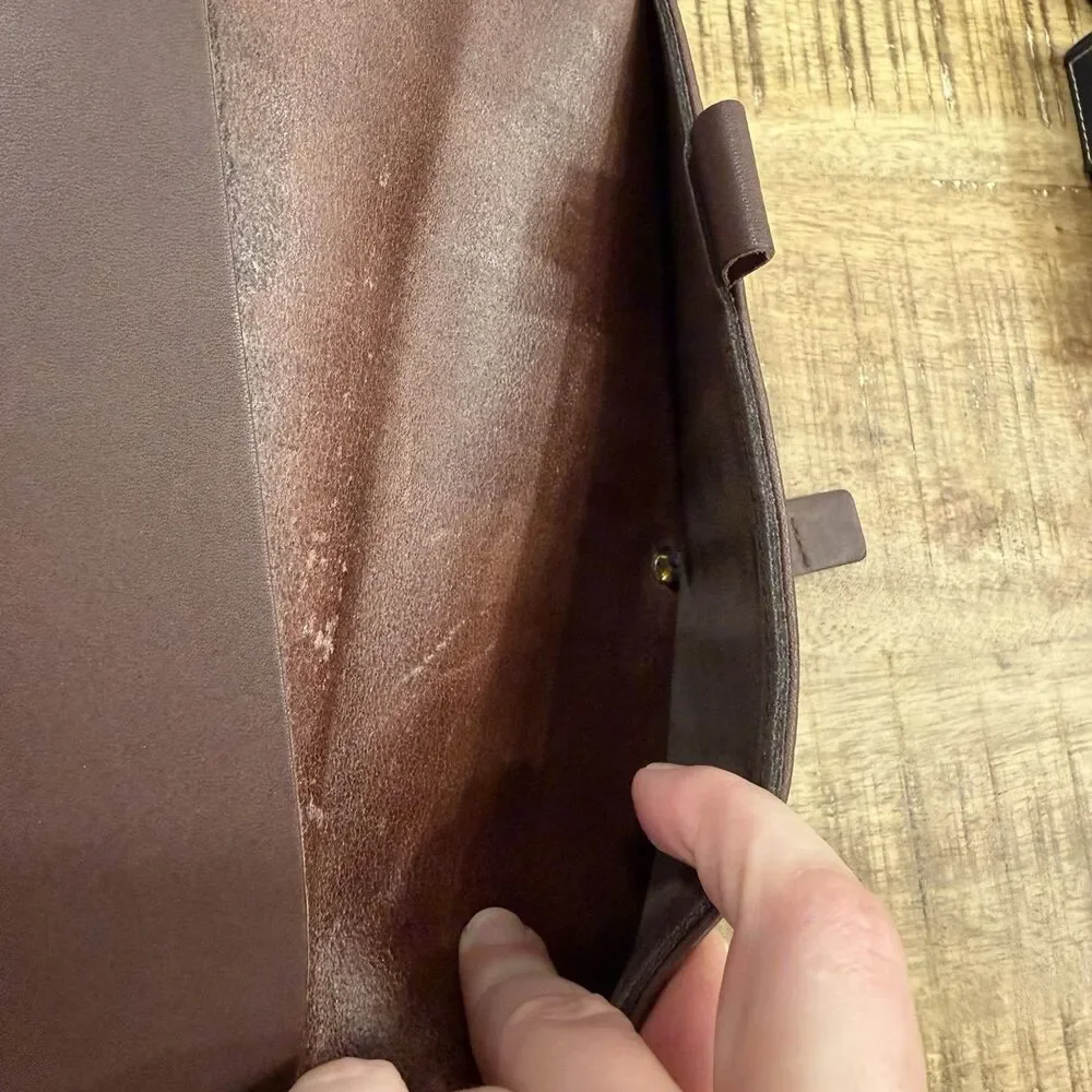 NWT Crate & Barrel Brown Leather Travel‎ Wallet